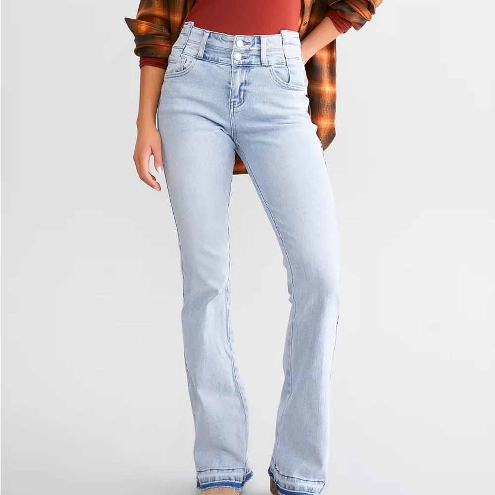 Flying Monkey High Rise Boot Stretch Jeans Light Blue women’s sz 30 - Picture 13 of 16